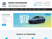 Tablet Screenshot of mosesvolkswagen.com